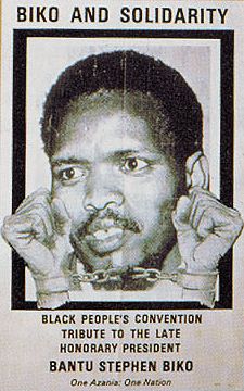 Steve Biko in shackles